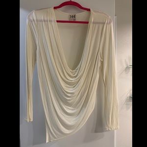 Haute Hippie Asymmetric Scoop Neck Top - Medium